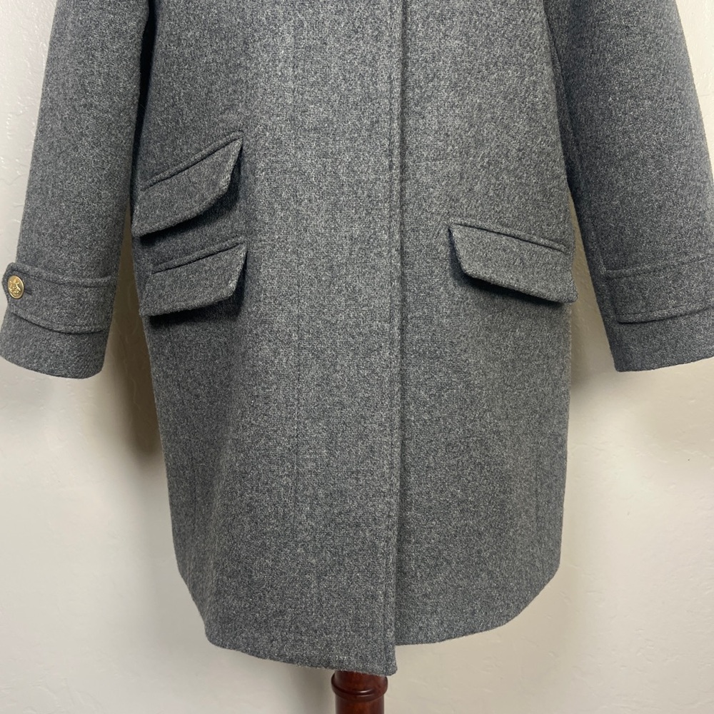 J.CREW Women Size 8P Heather Gray Toscana Coat Italian Stadium-cloth Wool‎ Blend - Picture 8 of 14